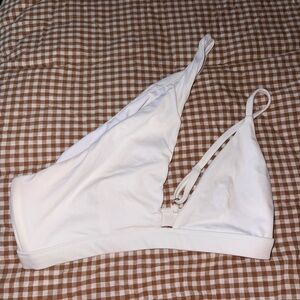 White One-Shoulder Bikini Top
